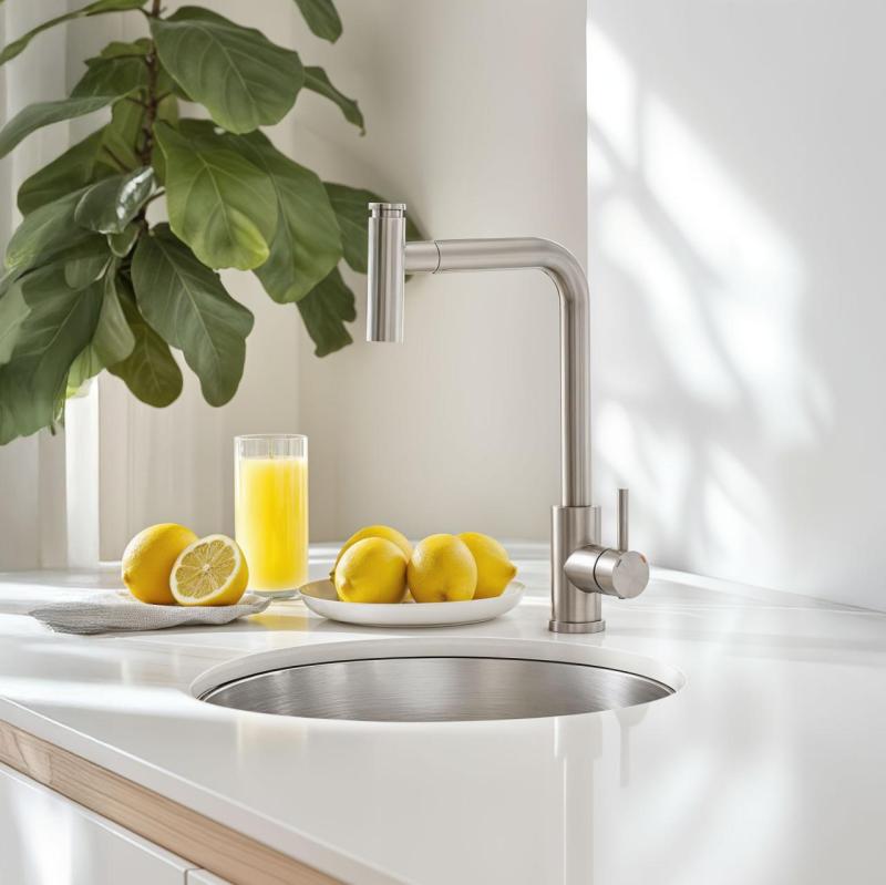 Quadri Cardiff Miscelatore da cucina con doccetta estraibile con 2 tipi di getto in acciaio inox 1208955914