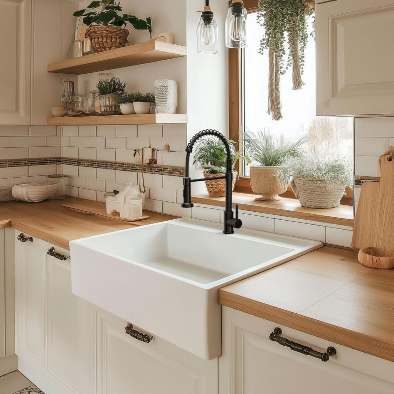 Rubinetto da cucina Quadri Derby con beccuccio flessibile e doccetta a 2 getti, nero opaco 1208955917