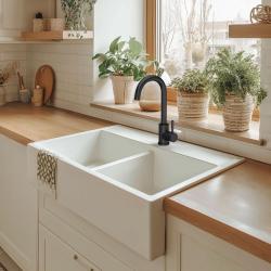 Quadri Coventry  Miscelatore da cucina nero opaco con beccuccio girevole 1208956030