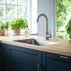 Quadri Coventry Miscelatore da cucina cromo opaco con beccuccio girevole 1208956032