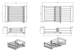 Quadri Cestello scolapiatti universale estensibile in acciaio inossidabile nero 22 di larghezza 22,5 cm 1208956037