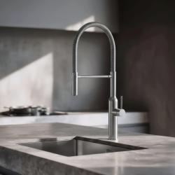 Quadri Stamford Miscelatore da cucina alto con beccuccio flessibile in acciaio inossidabile 1208956080