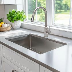 Quadri Stamford Miscelatore da cucina in acciaio inossidabile con beccuccio estraibile e modalità di spruzzo 1208956096