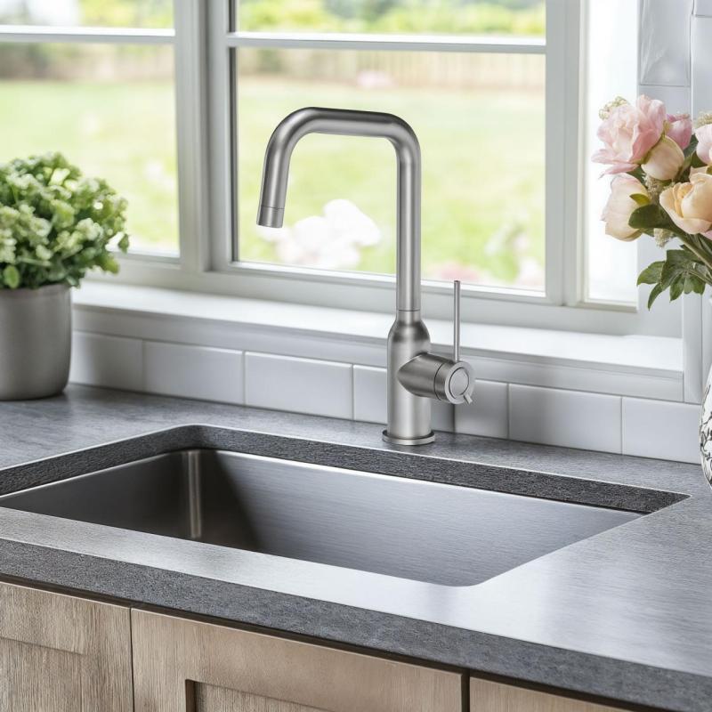 Quadri Stamford Miscelatore da cucina con beccuccio angolare girevole in acciaio inossidabile 1208956097