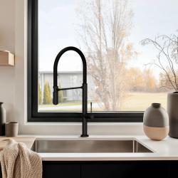 Quadri Brighton Miscelatore da cucina nero opaco con beccuccio flessibile nero 1208956103