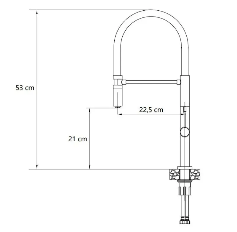 Quadri Brighton Miscelatore da cucina nero opaco con beccuccio flessibile nero 1208956103