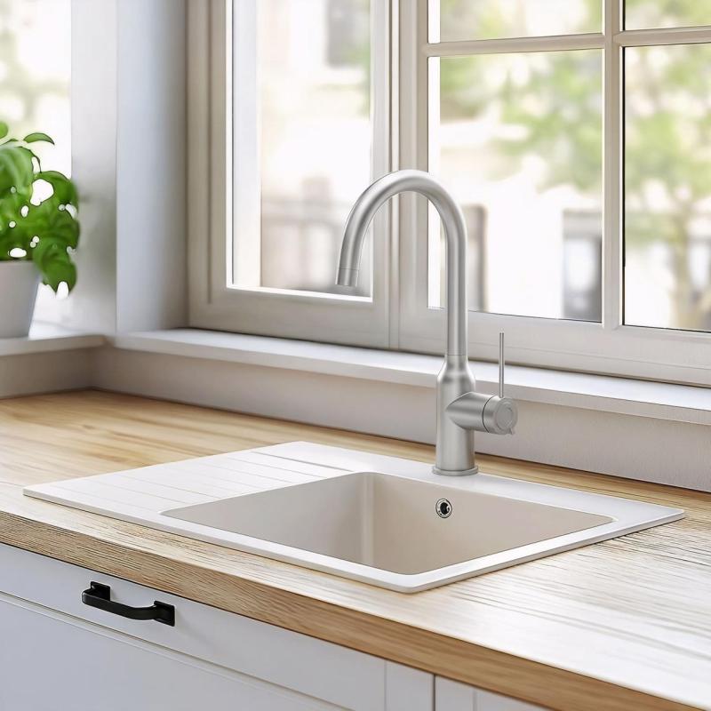 Quadri Stamford Miscelatore da cucina in acciaio inossidabile con beccuccio girevole rotondo 1208956109