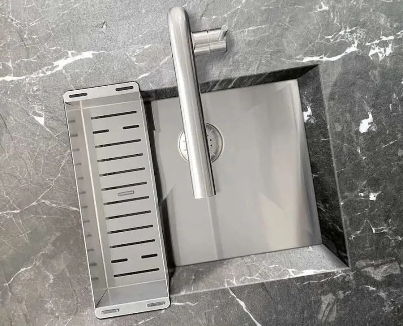 Lorreine 42WT Worktop Lavello in acciaio inossidabile  42x42cm per installazione su piani di lavoro in ceramica o pietra naturale 1208956234