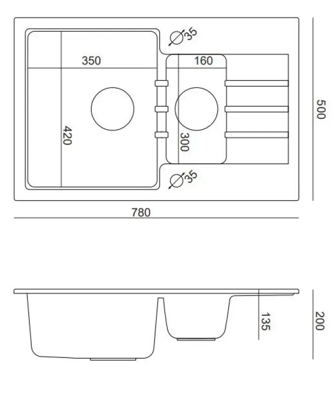 Quadri Cardigan lavello nero in granito con una vasca e mezza 1,5 montaggio sopra il piano e scolapiatti reversibile 78x50cm con tappo nero 1208956315