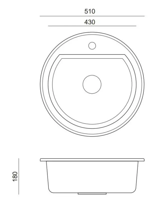 Quadri Norwich Beige Sabbia Lavello Rotondo in Granito 51 cm da Incasso - 1208956317