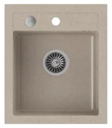 Quadri Londen lavello in granito sabbia beige 43x50 cm con foro per rubinetto 1208956319