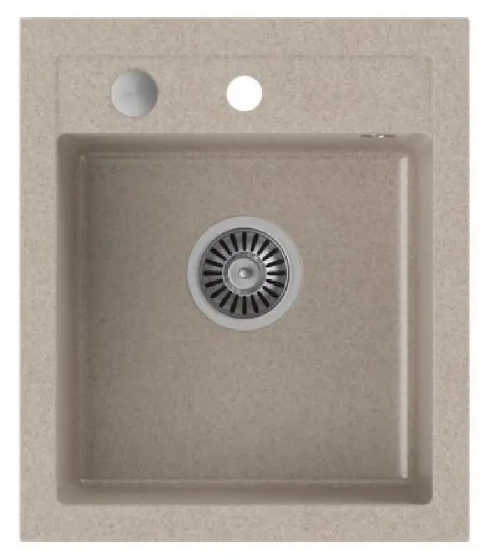 Quadri Londen lavello in granito sabbia beige 43x50 cm con foro per rubinetto 1208956319