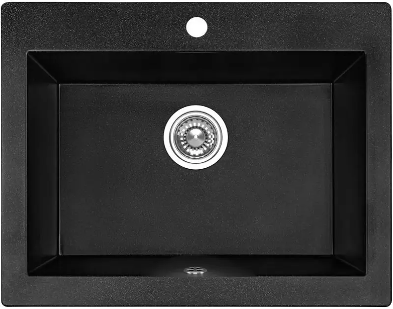 AquaDesign Farmhouse Lavello in granito antracite con montaggio sopra piano 58x49cm 1208956330