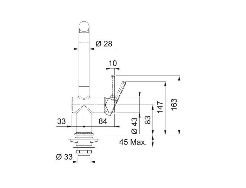 Franke Active L Rubinetto cucina nero opaco con beccuccio girevole 115.0653.371