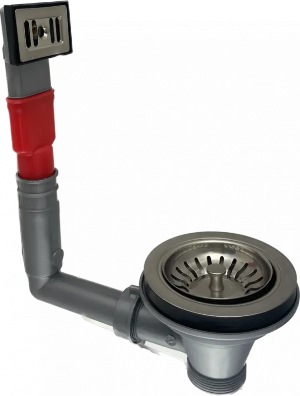 PB Set di scarico classico in acciaio inossidabile con troppopieno per un lavello da cucina e tappo per cestello bloccabile  1208956477