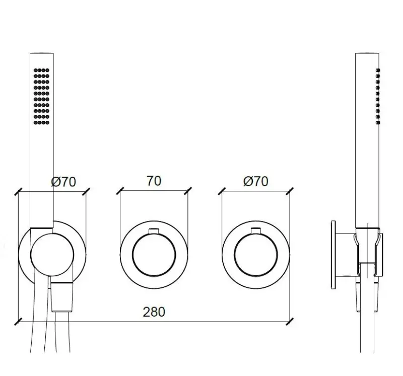 SB Round Set doccia ad incasso interamente in acciaio inox spazzolato 1208956785
