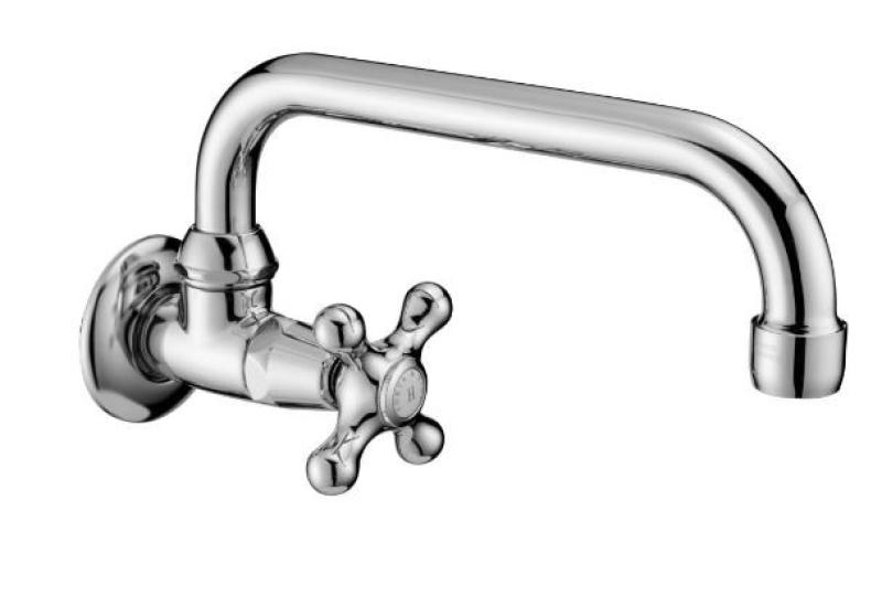 Rubinetto da parete classico PB con manopola in metallo fredda e beccuccio girevole in acciaio inossidabile 1208956898.