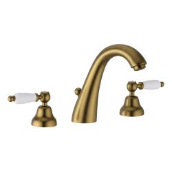 PB Rubinetto classico a 3 fori per lavabo alto con leve bianche Bronzo 1208956910