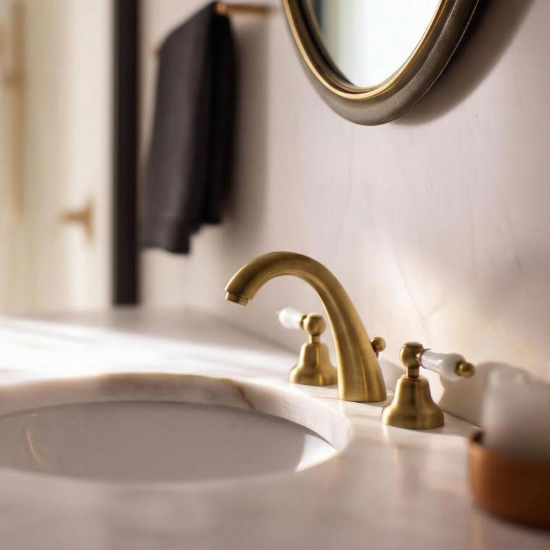 PB Rubinetto classico a 3 fori per lavabo alto con leve bianche Bronzo 1208956910