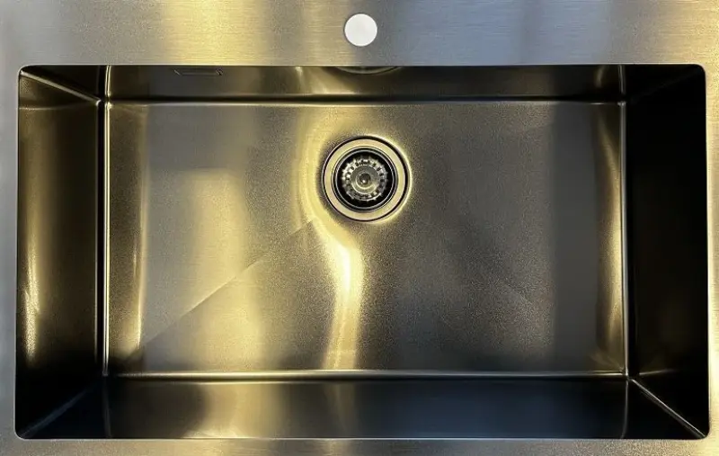 Ausmann Turt grande lavello in metallo canna di fucile PVD antracite PVD 79x50mm con foro per rubinetto sottotop, installazione a filo e sopratop 1208956940