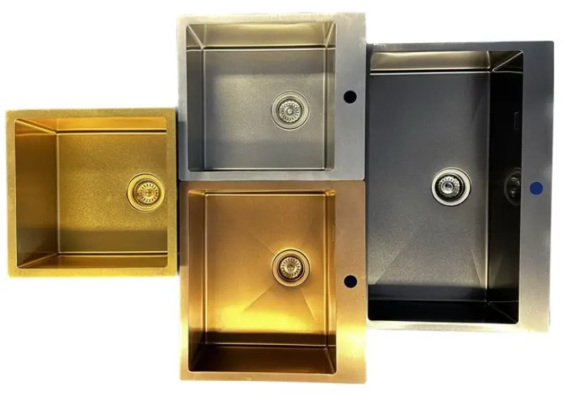 Ausmann Turt Lavello in acciaio inossidabile con scolapiatti a destra 780x500 montaggio sopra piano ed a filo 1208956954