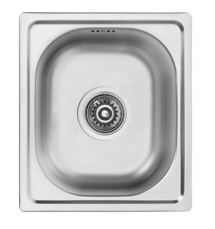 Ausmann Basic Lavello piccolo in acciaio inossidabile montaggio sopra il piano 33x38 cm incluso sifone 1208956972