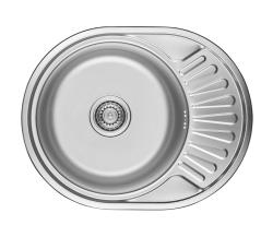 Ausmann Basic Lavello in acciaio inossidabile con scolapiatti reversibile montaggio sopra piano 57x45 cm sifone incluso 1208956973