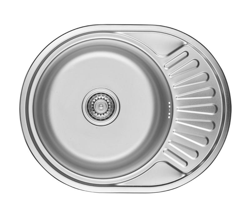 Ausmann Basic Lavello in acciaio inossidabile con scolapiatti reversibile montaggio sopra piano 57x45 cm sifone incluso 1208956973