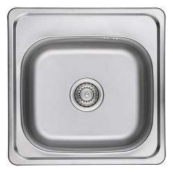 Ausmann Basic Lavello in acciaio inossidabile montaggio sopra piano 48x48 cm con foro per rubinetto e sifone incluso 1208957000