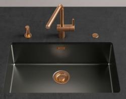 Franke Mythos Masterpiece Set di tappi per lavello con troppopieno gun metal 112.0653.030