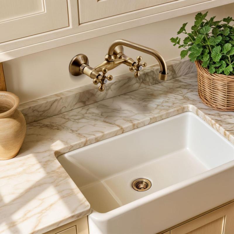 AquaTrimo Vivaldi rubinetto da cucina a parete classico in bronzo con beccuccio superiore 21VV7066BN