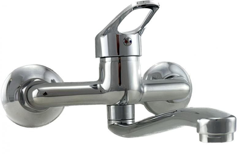 AquaTrimo Verdi Rubinetto monocomando da parete per cucina con beccuccio corto cromo 21VD7079CM