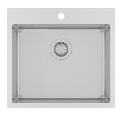 Ausmann Oder Blue lavello in acciaio inossidabile 55x50cm montaggio a filo e sopra piano con foro per rubinetto 1208957118