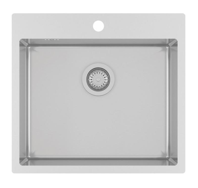 Ausmann Oder Blue lavello in acciaio inossidabile 55x50cm montaggio a filo e sopra piano con foro per rubinetto 1208957118