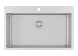 Ausmann Oder Blue lavello grande in acciaio inossidabile 79x50cm montaggio a filo e sopra piano con foro per rubinetto 1208957119