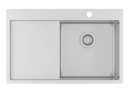 Ausmann Oder Blue Lavello in acciaio inossidabile 78x50cm montaggio a filo e sopra piano con scolapiatti 1208957121