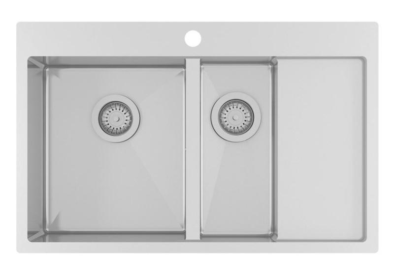 Ausmann Oder Blue 1,5 lavello in acciaio inossidabile 78x50cm montaggio a filo e sopra piano con scolapiatti  1208957126