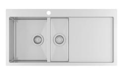 Ausmann Oder Blue 1,5 lavello in acciaio inossidabile 100x51cm montaggio a filo sopra piano con scolapiatti 1208957128