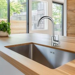 Ausmann Petra Miscelatore monocomando per cucina con beccuccio girevole Cromo completamente in metallo 1208957156