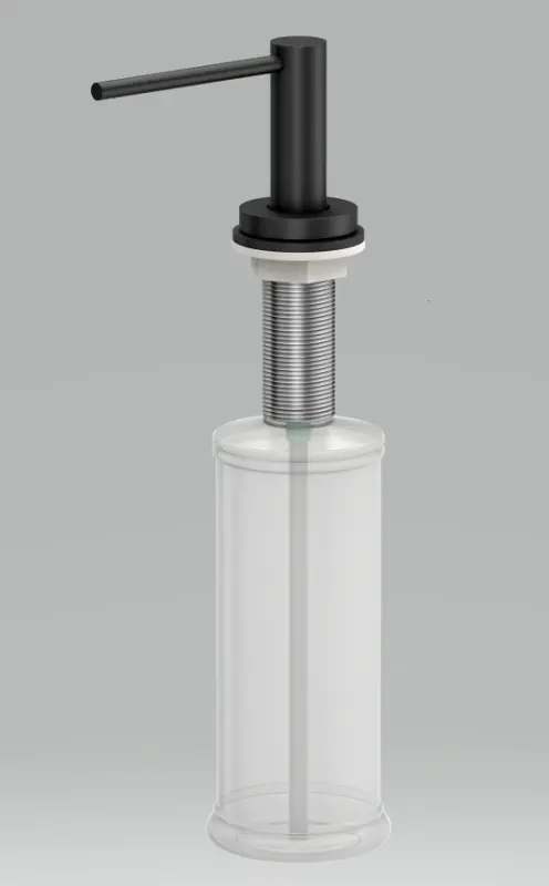 Quadri Swindon Luxe Distributore di sapone a incasso nero opaco ricaricabile dall'alto 1208957213