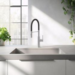 Quadri Chester Miscelatore da cucina con beccuccio flessibile e doccia con 2 getti in acciaio inossidabile 1208957226