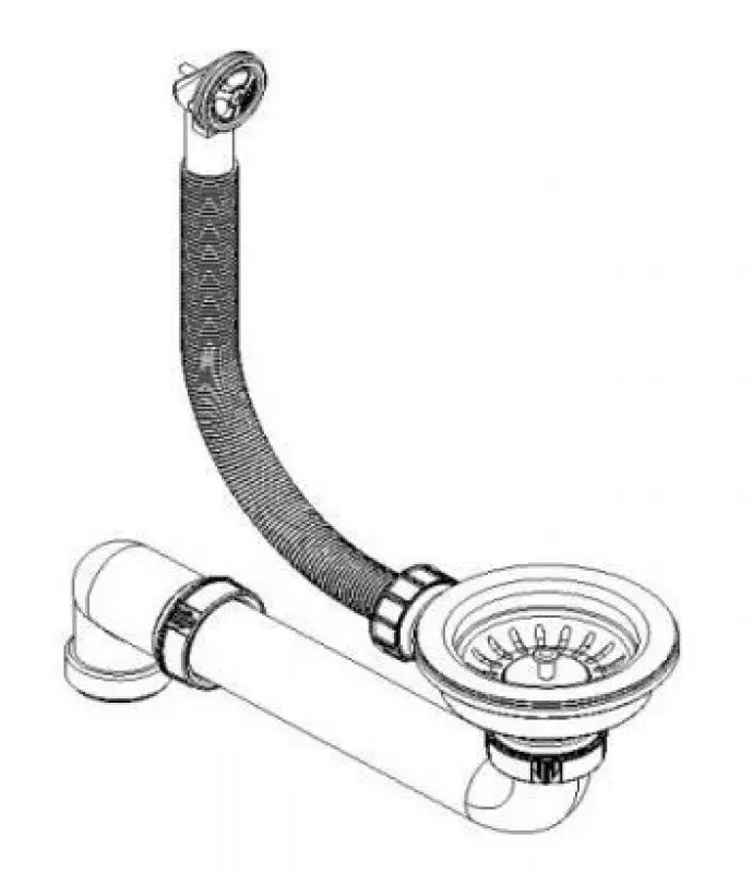 Ausmann set di scarico in rame spazzolato per lavello con troppopieno in rame 1208957348