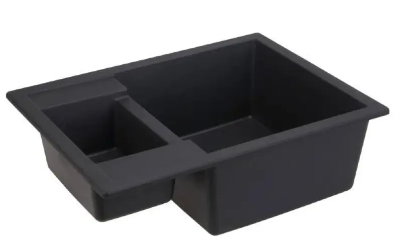 GraniteMy Smart extra basso una vasca e mezza 1,5 lavello in granito nero sopra il piano 58x44cm 1208957355