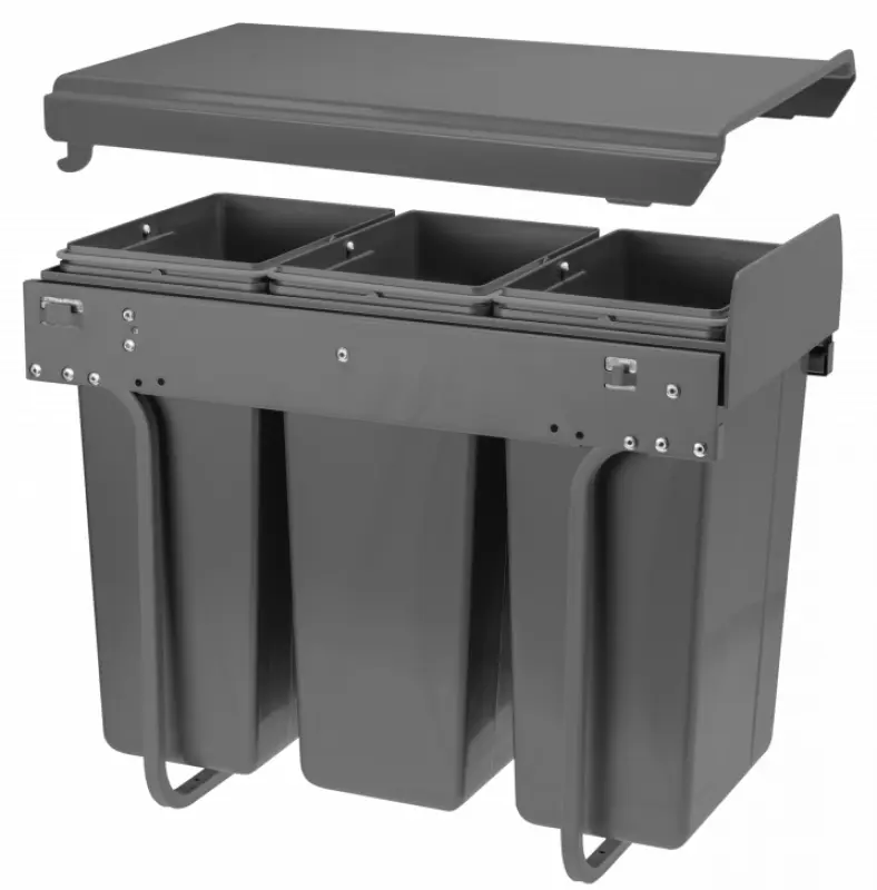 Garbi Sorter S-30-3 Sistema di raccolta differenziata integrato con 3 contenitori da 10 litri 1208957362