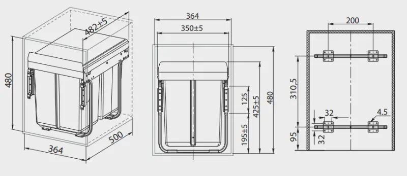 Garbi Sorter S-40-2 sistema di raccolta rifiuti con 2 contenitori 2 x 20 1208957364