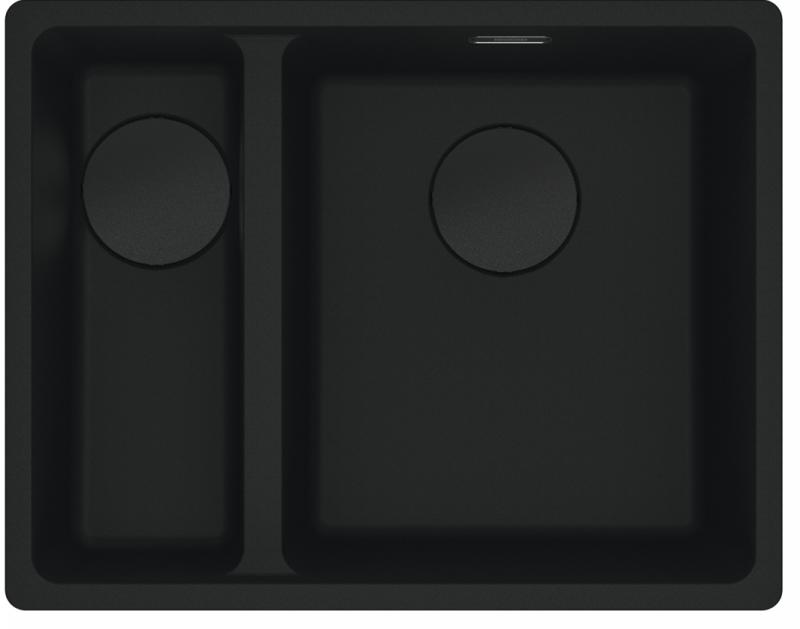 Franke Maris MRG 260/160-34-15 Fragranite edizione nera opaca lavello da incasso a filo piano grande vasca a destra