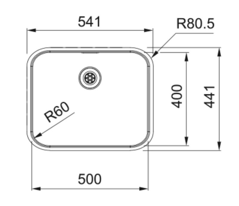 Franke Smart SRX 210.50 T Lavello in acciaio inossidabile 50x40 montaggio a filo 127.0688.777