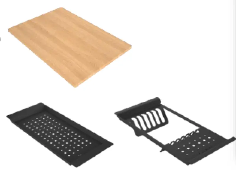 GraniteMy Limited lavello grande nero in granito una vasca e mezza 1,5 sopra piano e sottopiano incluso accessorio 76x48 cm 1208957389