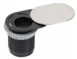 Indux Slide presa da incasso per piano di lavoro della cucina con USB C e presa colore acciaio inossidabile 1208957391