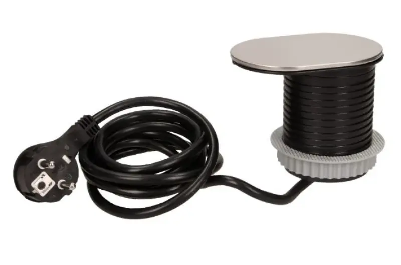 Presa da cucina incasso Indux Slide con messa a terra in piano di lavoro con USB e presa di colore acciaio inossidabile 1208957392